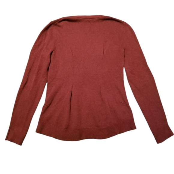 CAbi Deep Red Cardigan The "Catch" Button Down Classic Sweater Sz M - Picture 4 of 10